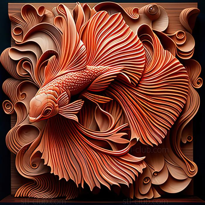 3D model st Voilehvostaya fighting fish fish (STL)